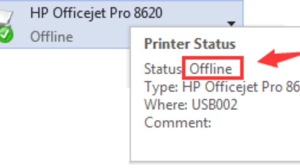 Printer Showing Offline image