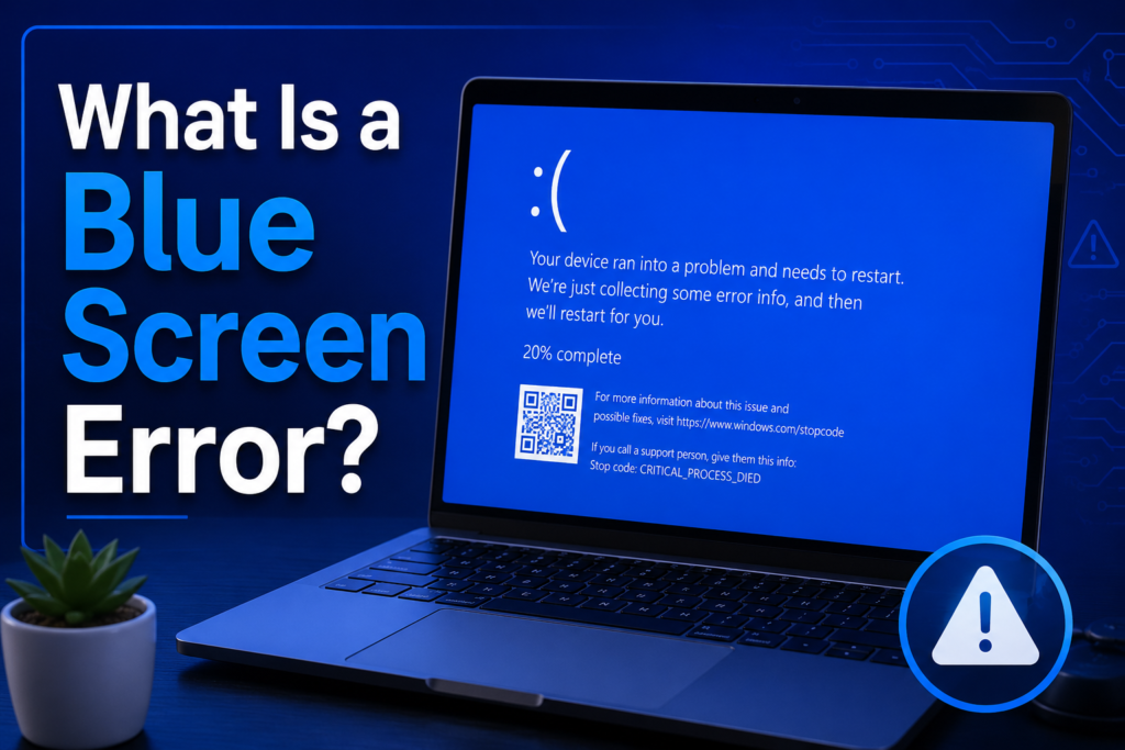 What is a blue screen error?