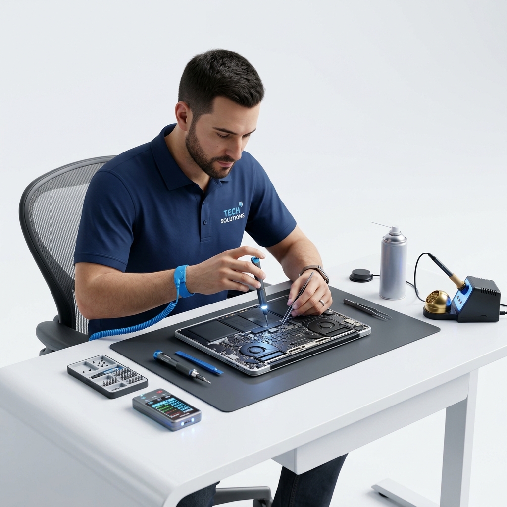 Professional IT Technician at Work